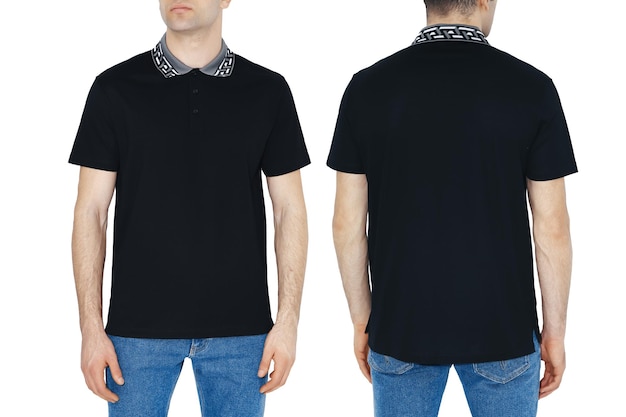 Twee kanten van zwarte t-shirts met kopieerruimte