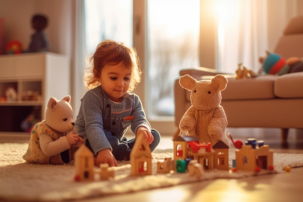 Twee kinderen spelen met speelgoed