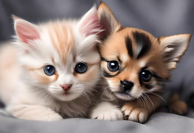 twee kittens met een blauwe ogen en een zwarte neus