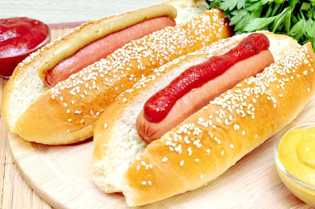 Twee klassieke hotdogs