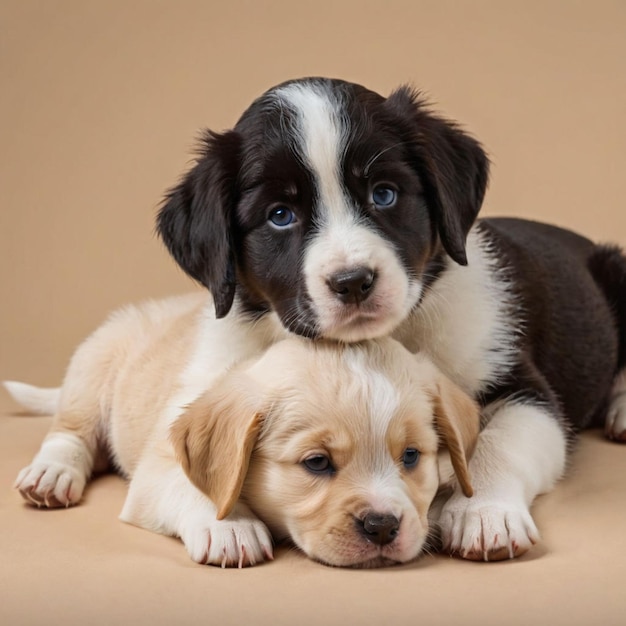 Twee kleine puppy's.