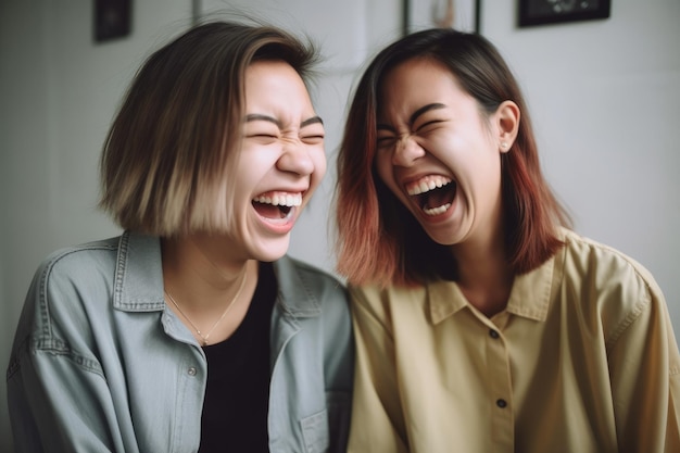 Twee lachende vrouwen