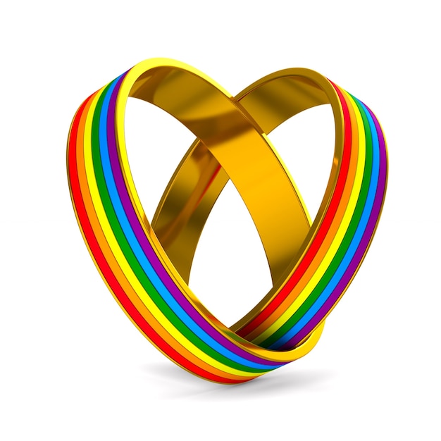 Twee lgbt-ringen op wit