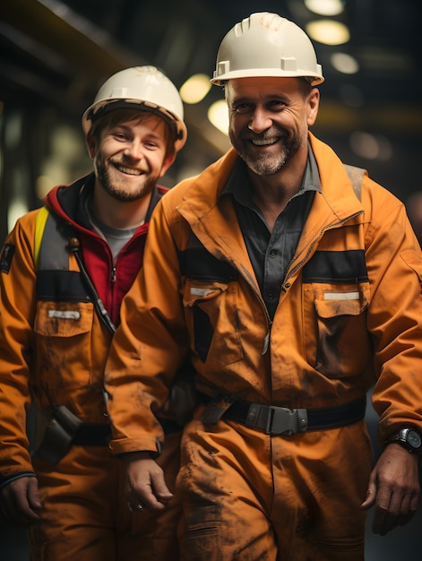 Foto twee mannen als arbeiders