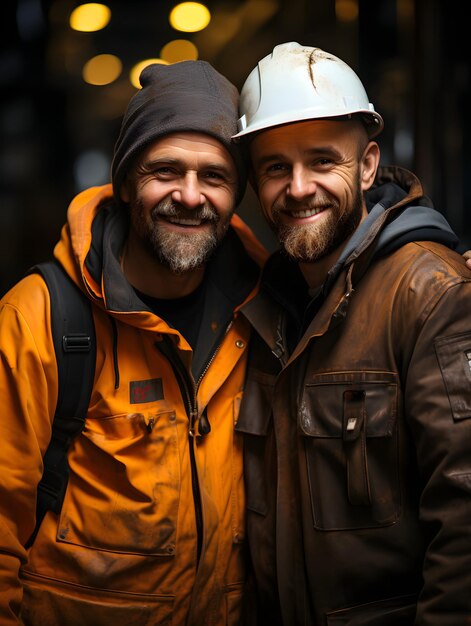 Foto twee mannen als arbeiders