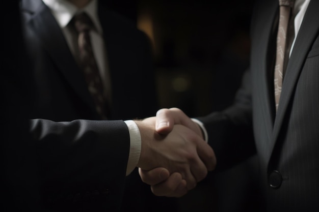 Twee mannen schudden elkaar de hand, van wie er één als eerste wordt genoemd