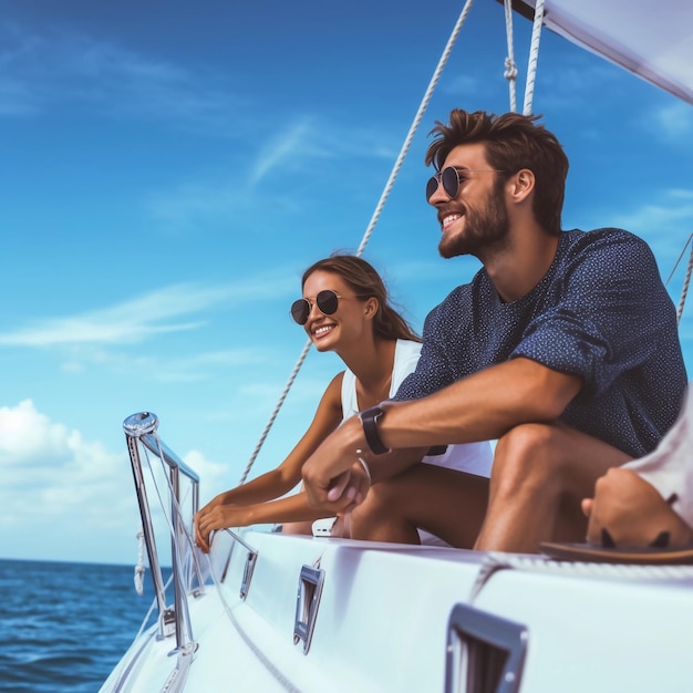 Twee mensen op een boot in de oceaan