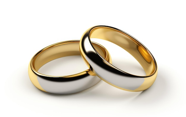 Twee met elkaar verweven trouwringen die liefde en het huwelijk symboliseren