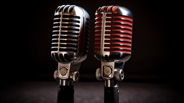 Twee microfoons voor podcast Generatieve AI