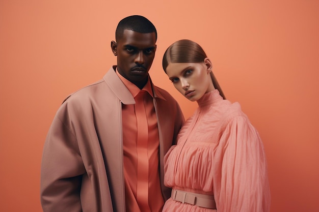 Twee modellen in prachtige outfits in pastelkleur