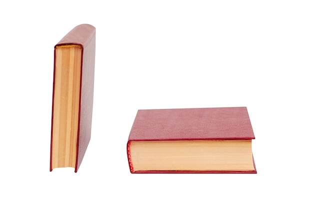 Twee oude boeken met harde kaft geïsoleerd op witte achtergrond Terug naar school