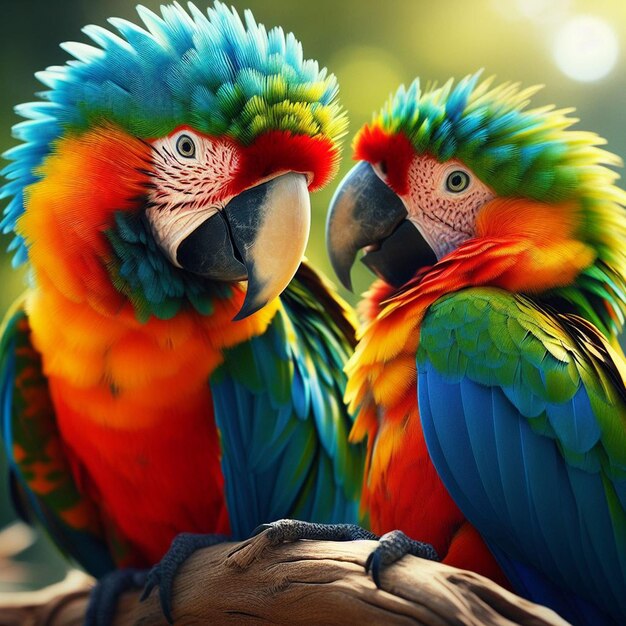 Foto twee papegaaien zitten op de hand van een man.