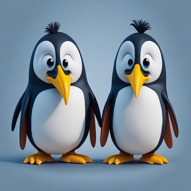 Twee pinguïns cartoon personage