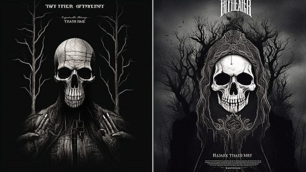 Twee posters voor de death en death metal van de death metal band.