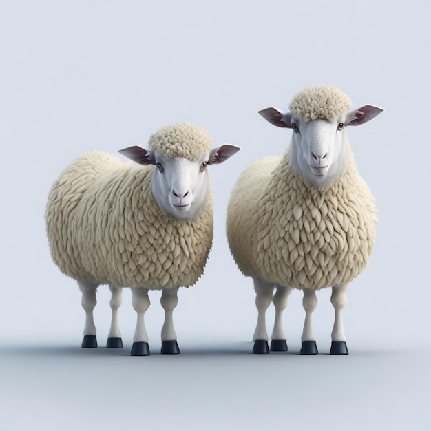 Twee schapen staan naast elkaar.