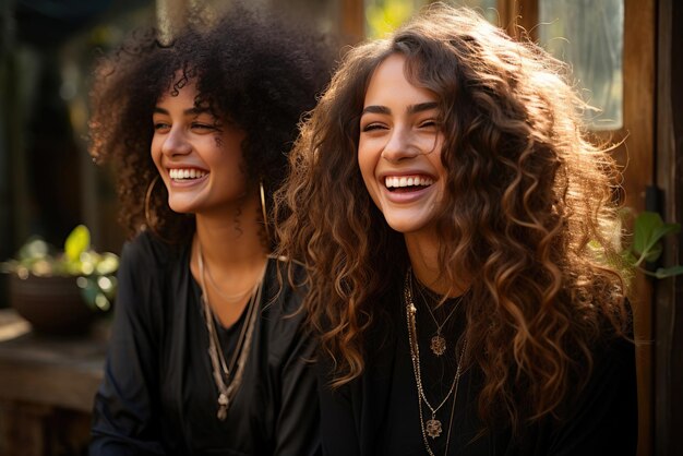 Twee studenten glimlachen buiten op de universiteitscampus.