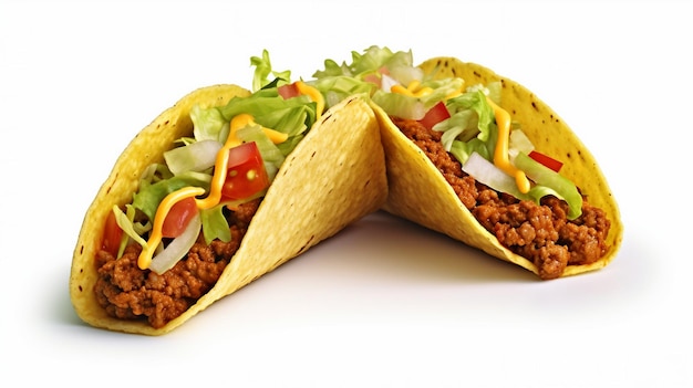 Twee taco's waarvan er één uit de taco wordt getrokken