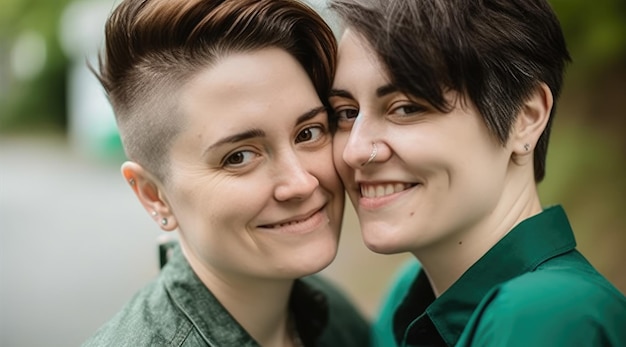 Twee vrouwen glimlachen naar de camera.