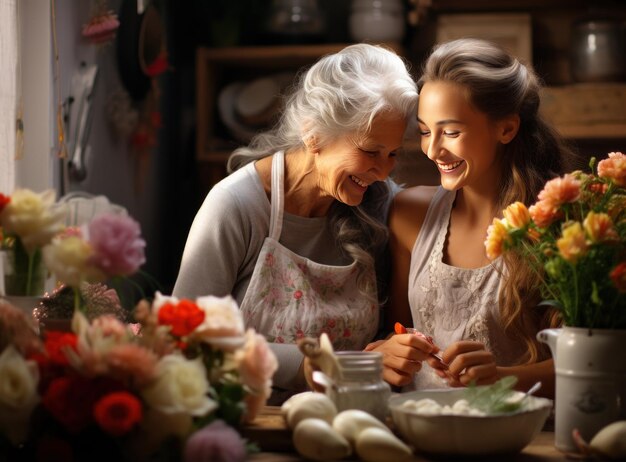 Twee vrouwen in de keuken.