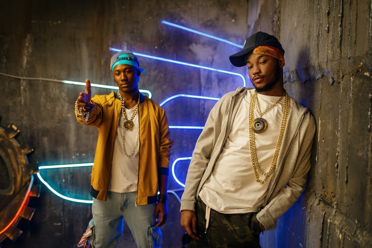 Foto twee zwarte rappers