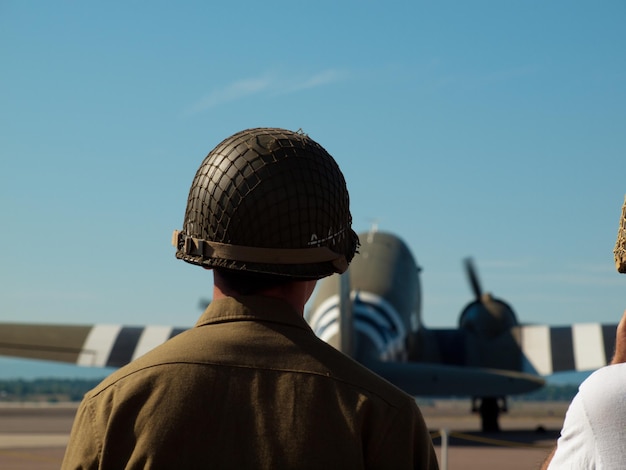 Tweede Wereldoorlog reenactors op de Rocky Mountain Airshow in Broomfield, Colorado.