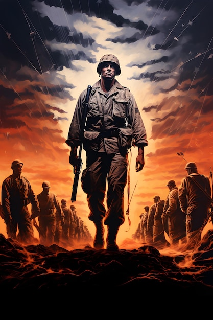 Tweede Wereldoorlog soldaat silhouet