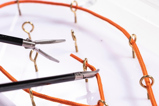 Tweezers used by a medical student to practice how his pulse is in surgery