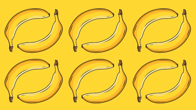 Photo twelve vector bananas abstract colorful illustration fruit color background