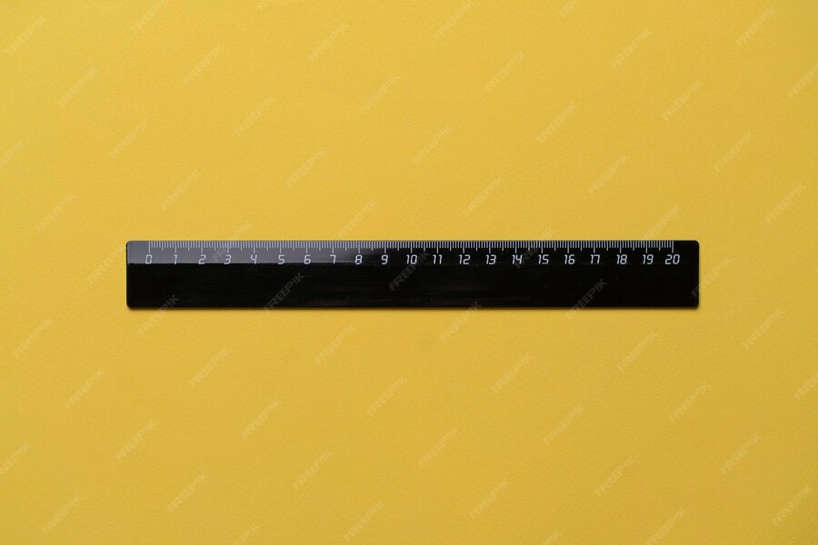Premium Photo | A twenty centimeters black ruler isolated on pastel