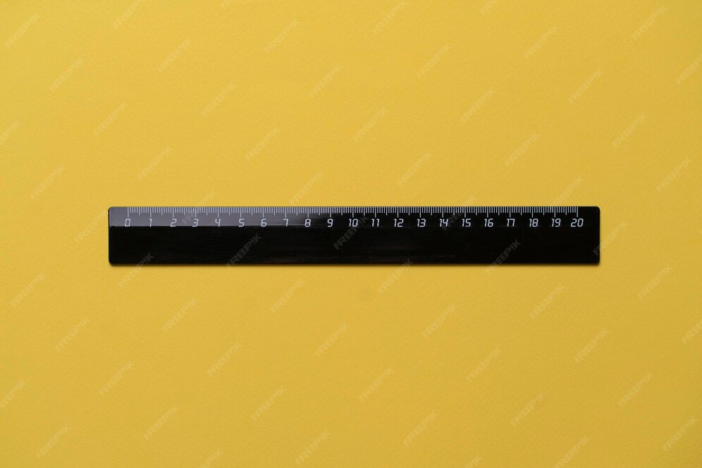 Premium Photo | A twenty centimeters black ruler isolated on pastel