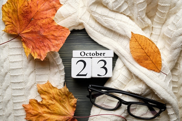 Twenty third day of autumn month calendar october.