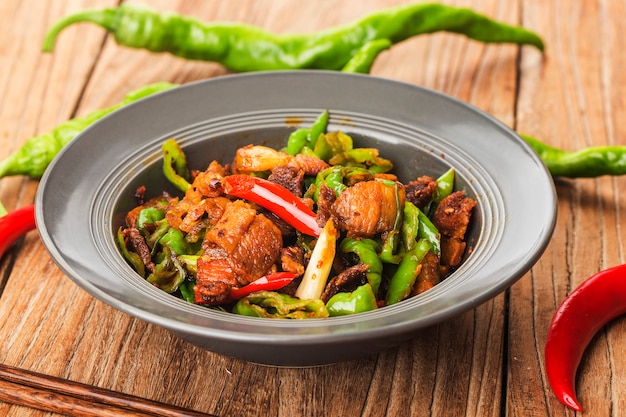 Twice-cooked pork Chinese traditional Sichuan cuisine