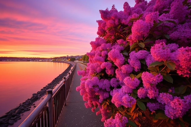 Photo twilight enhancing the colors of lilac flowers spring flower image photography