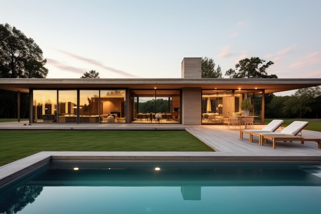 Twilight Majesty Expansive Contemporary Home of Wood and Concrete