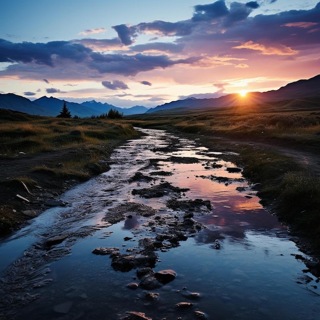 Twilight on the Tundra Mountain Landscape Foto