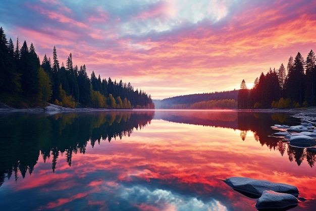 Twilight Sky Over Calm Waters