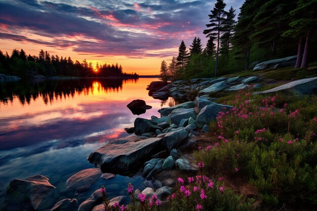 Photo twilight tranquility beautiful landscape photo