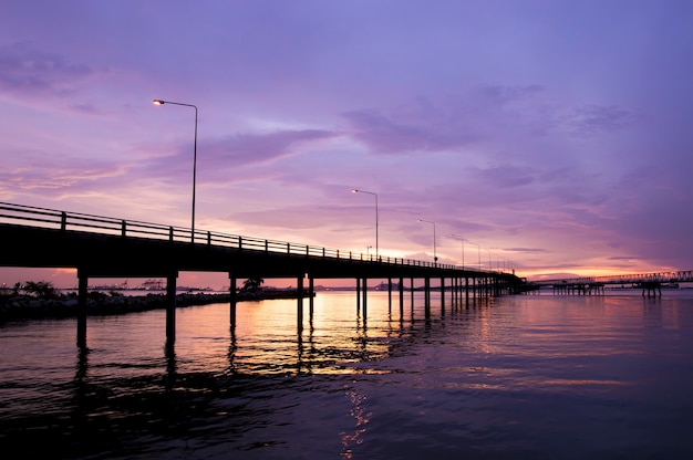 Twilight view of the bridge