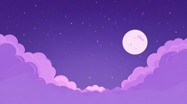 Twilight a view to the night sky with white clouds in enchanting lilac