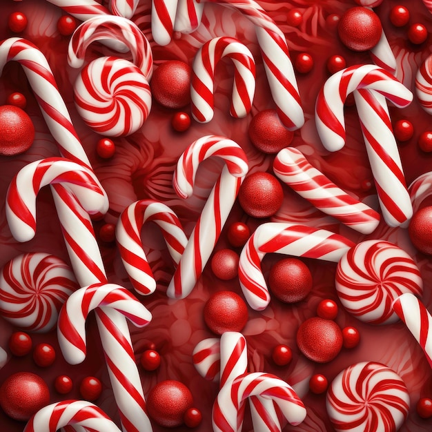 Twinkling Delight Captivating Candy Cane Christmas Background