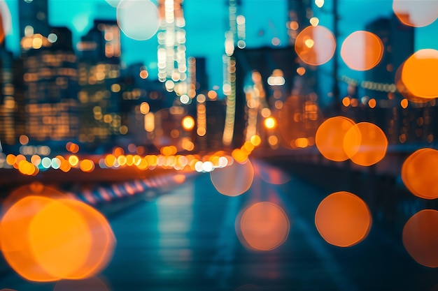 Twinkling Lights Over Brooklyn Bridge