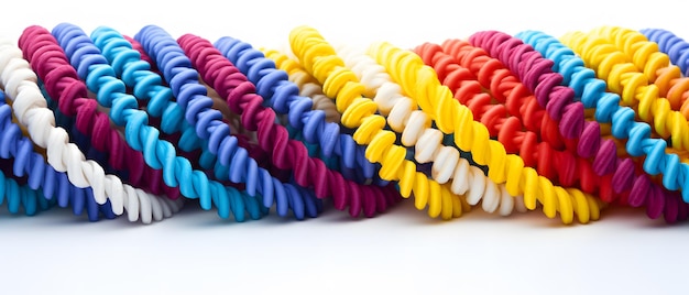 twisted pipe cleaners in two tone twists isolated on white background