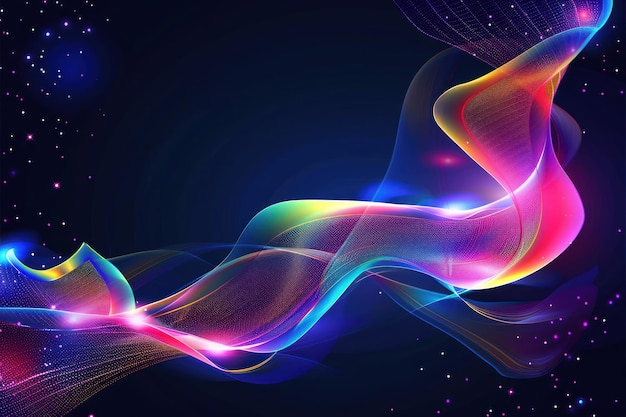 Twisted Ribbon glowing colorfull Background design