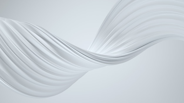 Photo twisted shape 3d render. white elegant background.