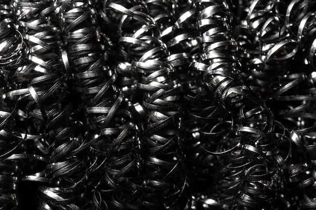 Twisted spiral steel metal shavings