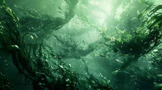 海藻の森の中に 遠ざかる長足の生き物が 潜んでいる