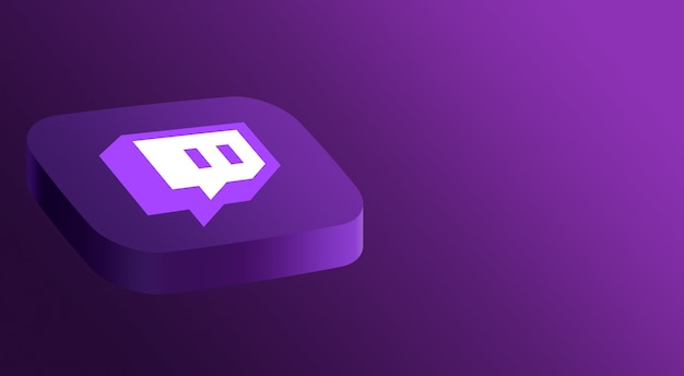 Twitch logo minimal design 3d