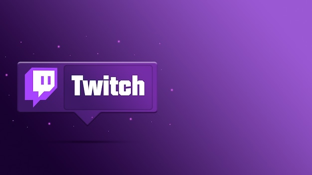 Photo twitch logo on speech bubble 3d