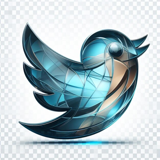 Photo twiter logo glass morphism