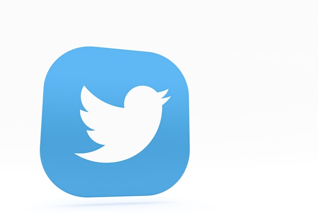 Twitter applicatie logo 3D-rendering